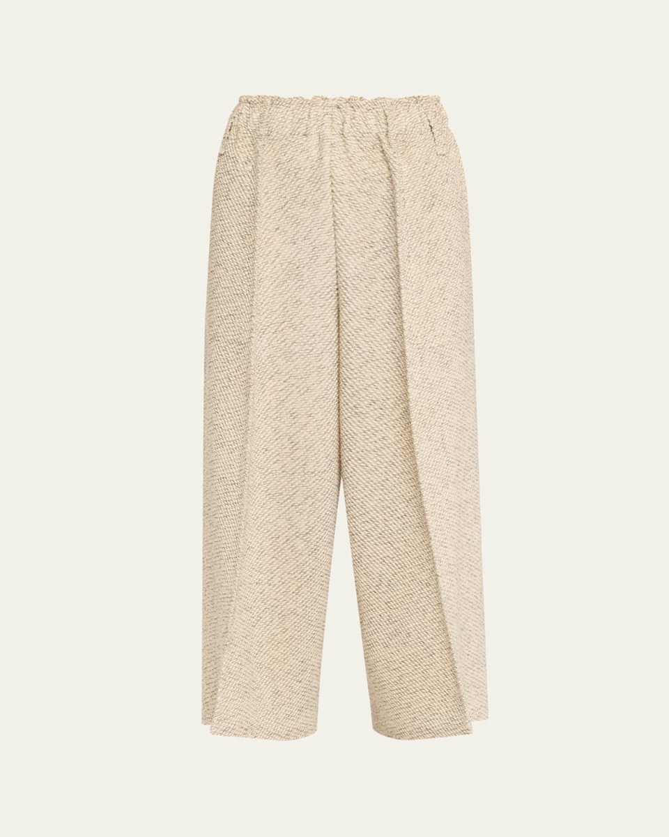 Warm Pleats Woven Cropped Pants